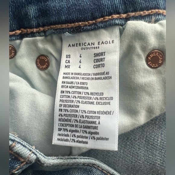 American Eagle Outfitters Ripped Wide Leg Blue Jeans - Picture 3 of 4